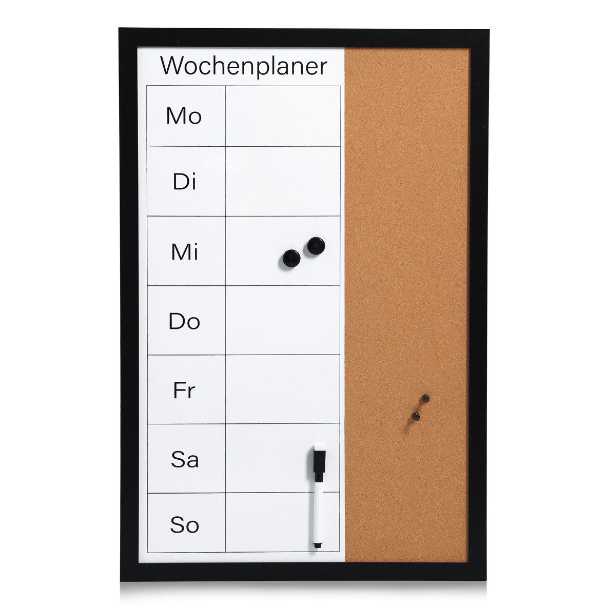 Zeller Present Kork Wochenplaner, /Metall/MDF, schwarz