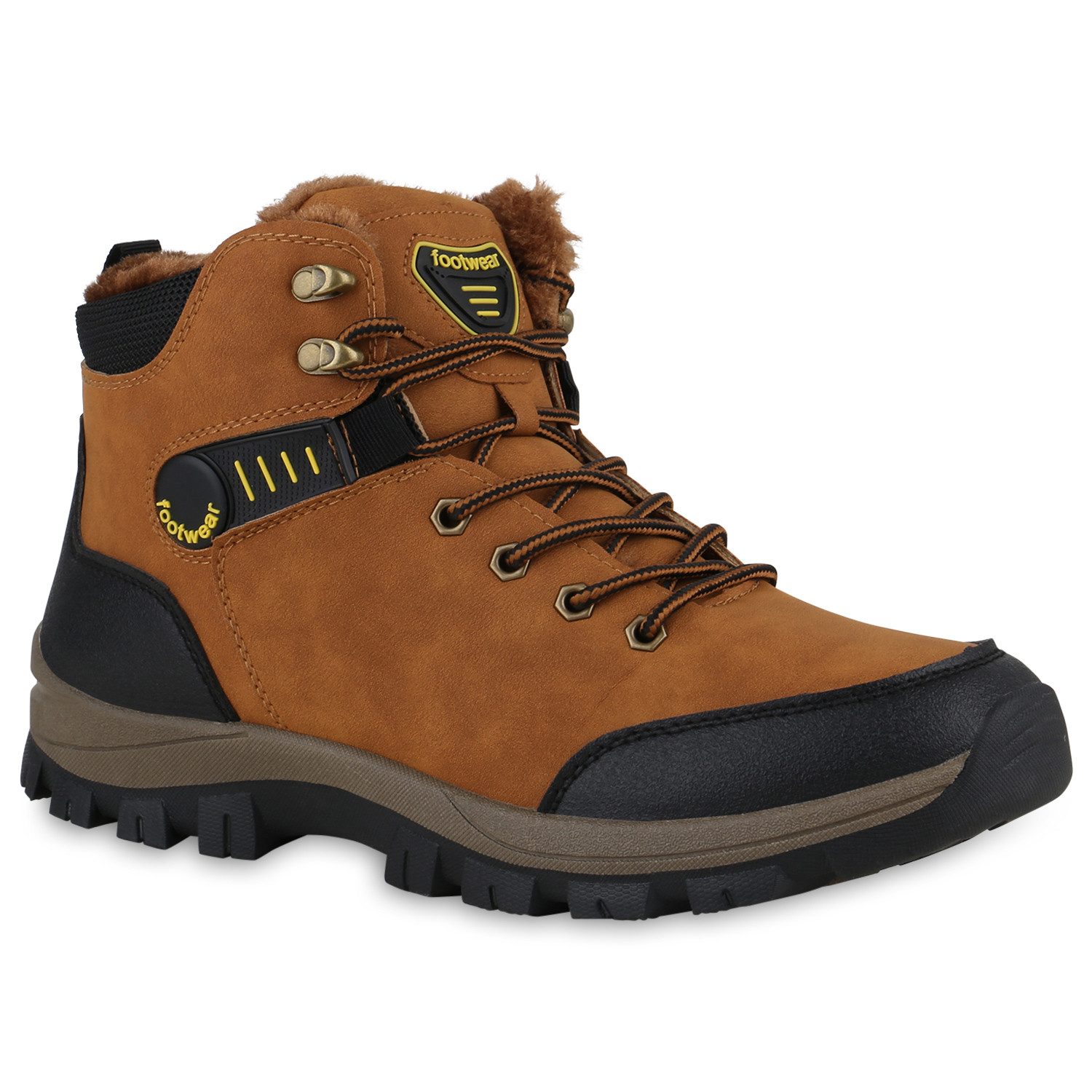 VAN HILL 840854 Outdoorschuh Herren Warm Gefütterte Outdoor Boots Bequeme Profil-Sohle