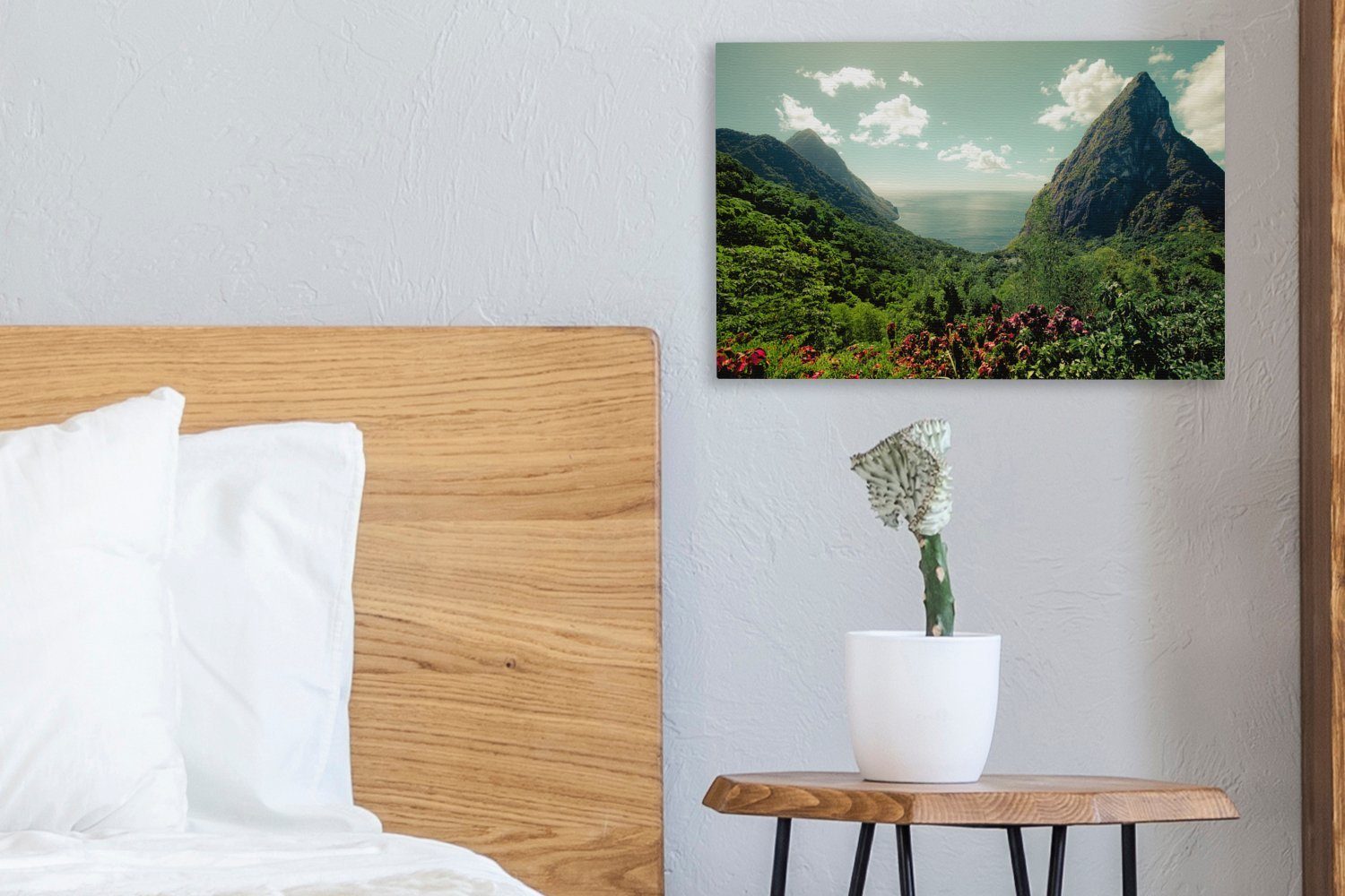Leinwandbilder, Wandbild rund Lucia, die St. cm (1 30x20 Pitons auf OneMillionCanvasses® Wanddeko, St), Regenwald um Aufhängefertig, Leinwandbild