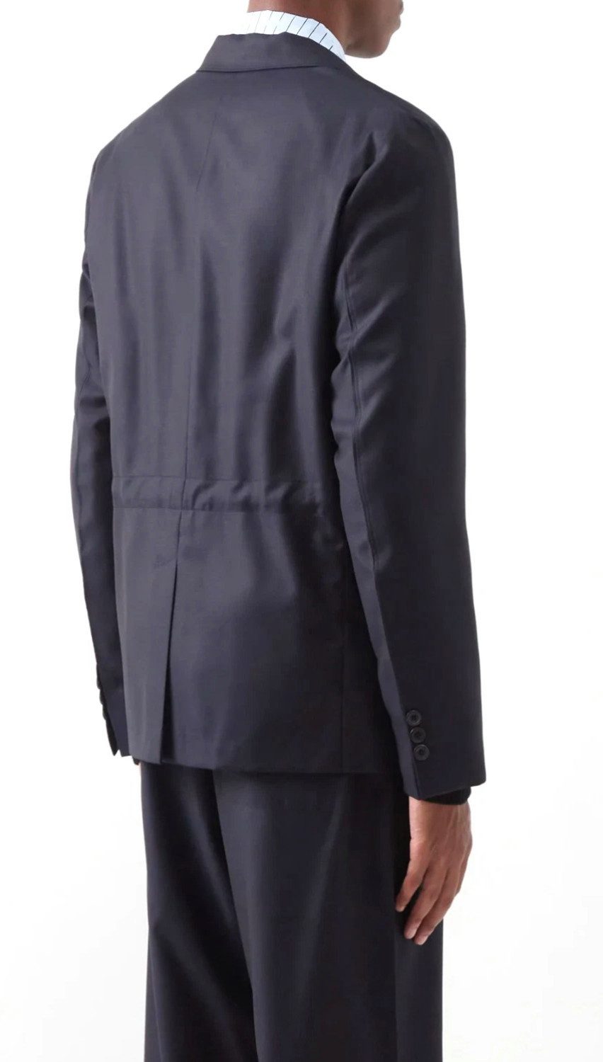 PRADA Sakko Batavia-Wolle Blazer Jacke Made in Italy Prada-Dreieckslogo aus Stoff auf der linken Brust