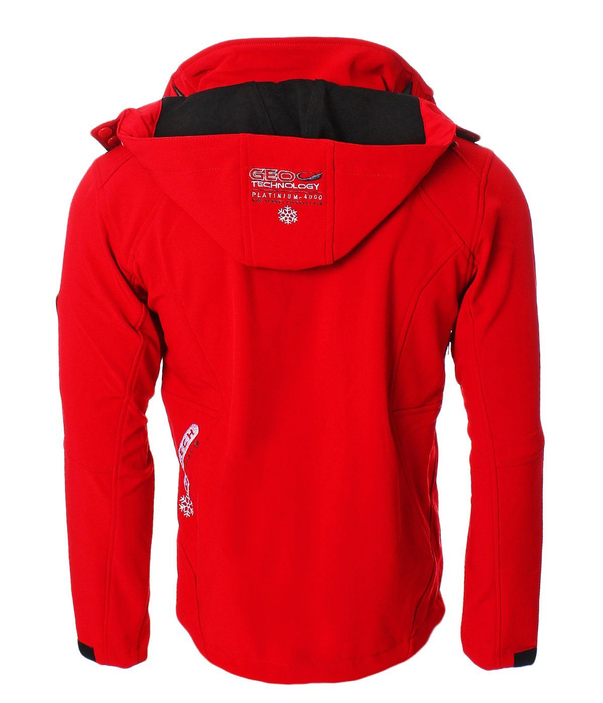 Outdoor, abnehmbarer Tsunami Norway Übergangsjacke Softshelljacke mit Jacke, Kapuze, Herren, Geographical Windbrecher, Rot