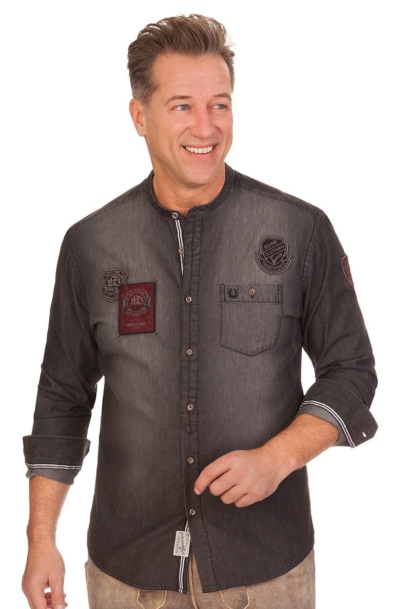 KRÜGER BUAM Trachtenhemd Trachtenhemd - THOMAS - anthrazit