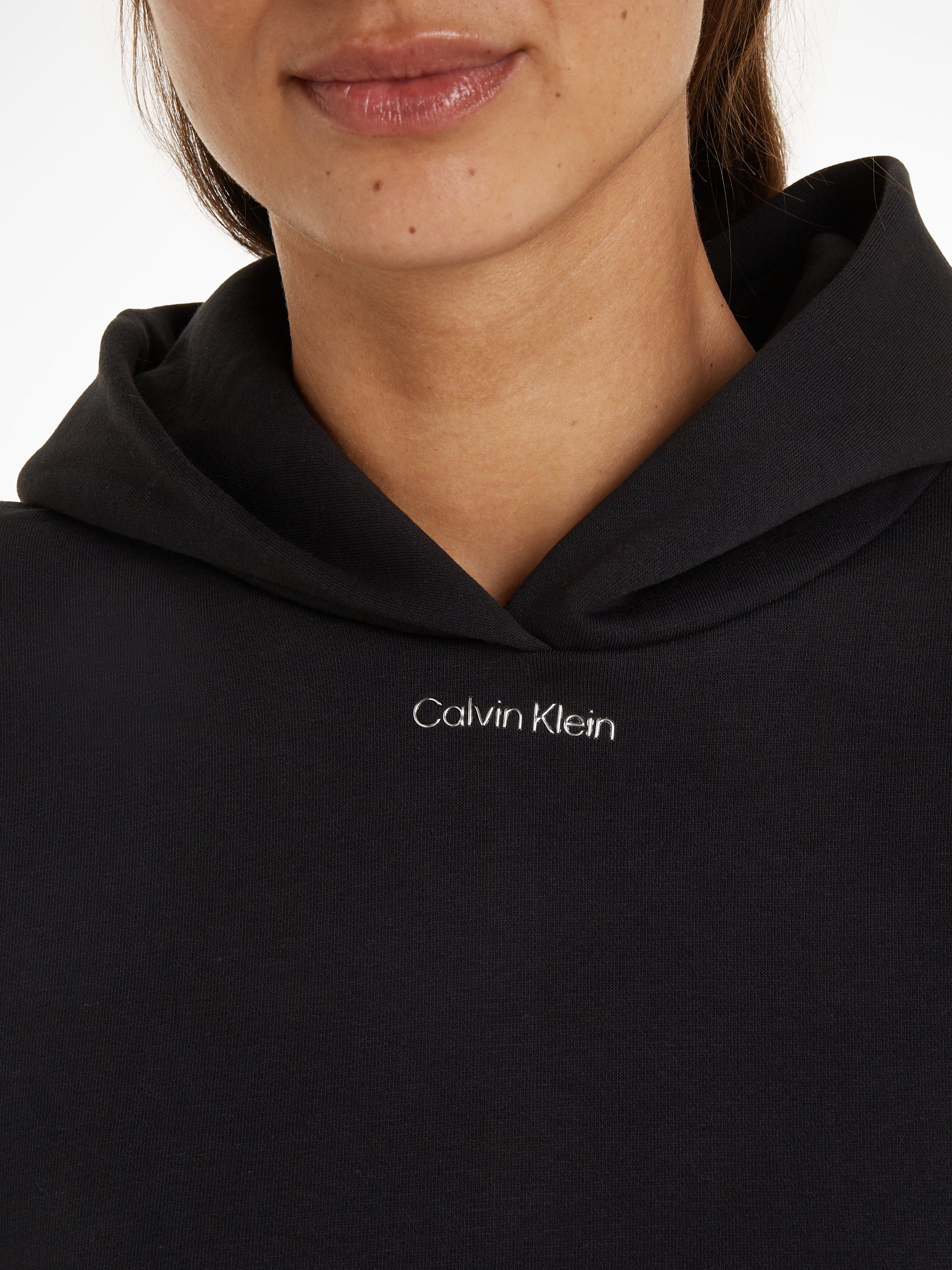 Calvin Klein Kapuzensweatshirt METALLIC MICRO Black HOODIE LOGO Ck