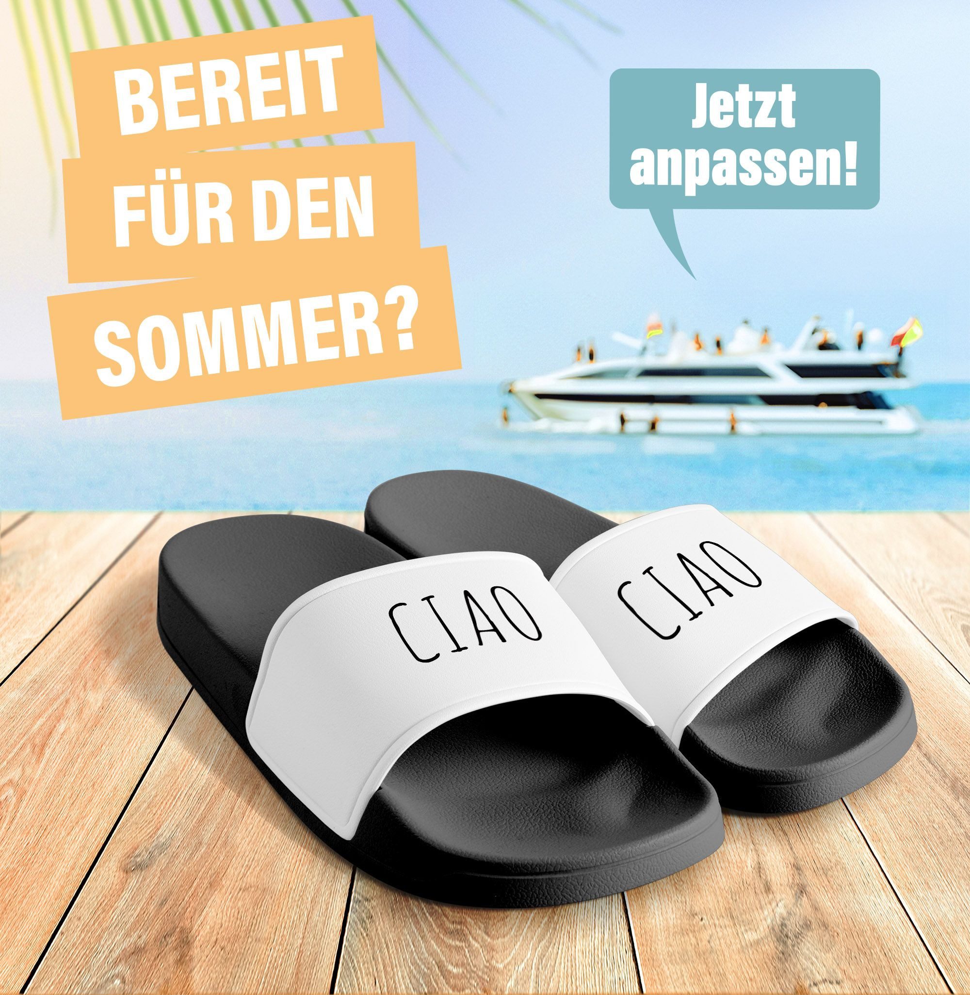 MoonWorks Badeschlappen mit Spruch Ciao Kakao günstig online kaufen