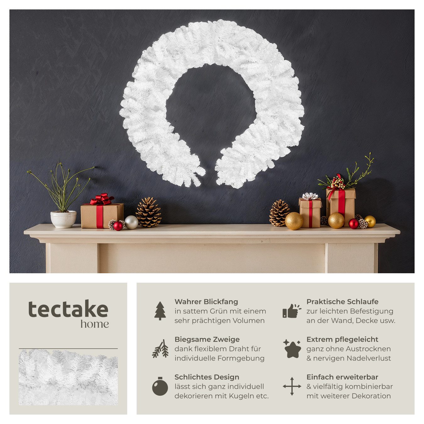tectake Girlanden Weihnachtsgirlande, naturgetreu