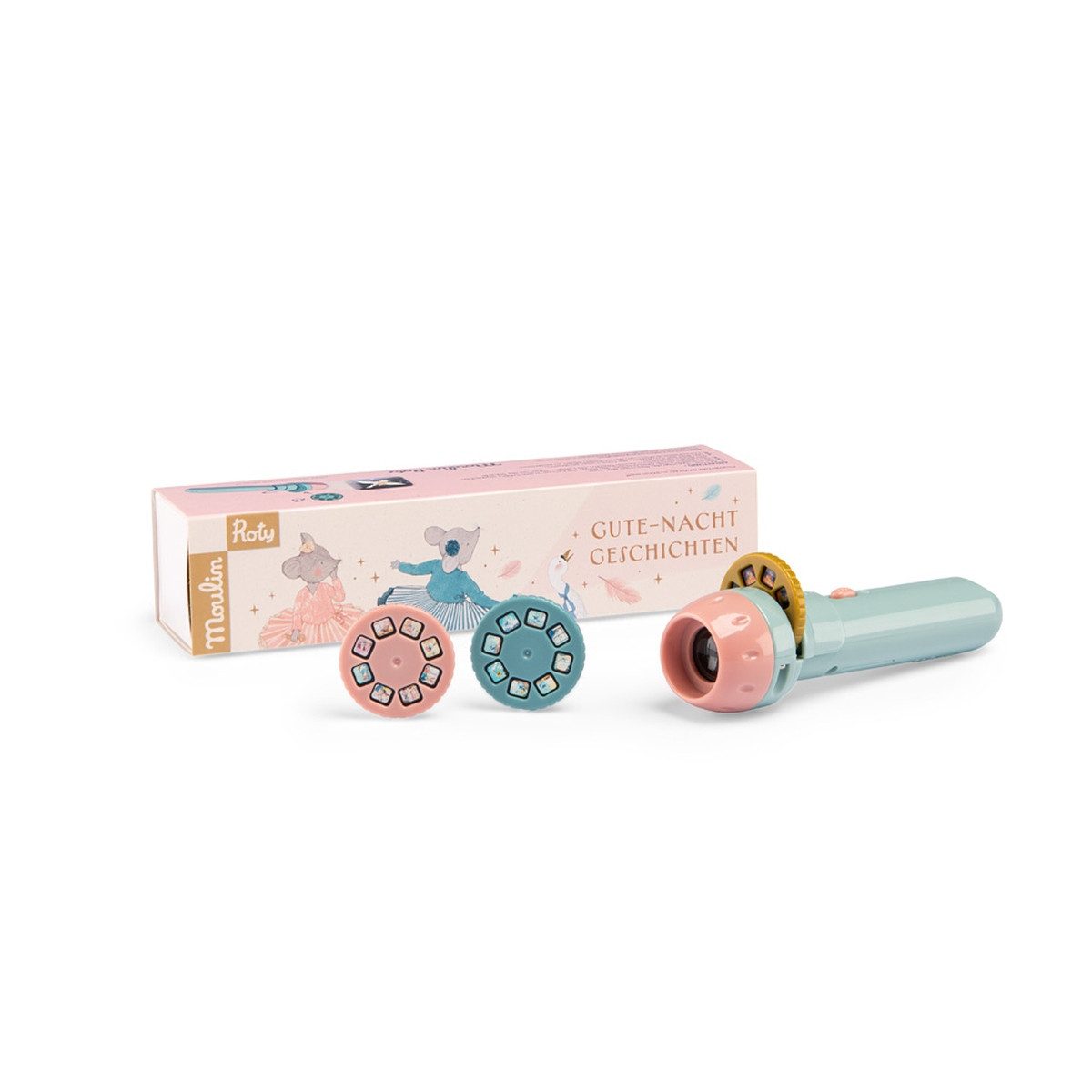 Moulin Roty Projektionslampe Projektionsleuchte Taschenlampe mit Geschichte günstig online kaufen