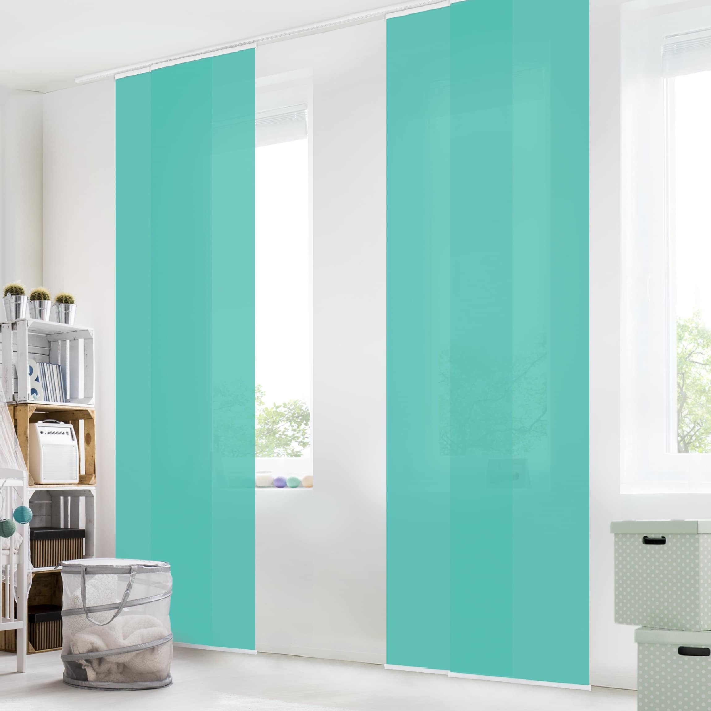 Bilderdepot24 Schiebegardine modern Flächenvorhang blickdicht Türkis, günstig online kaufen