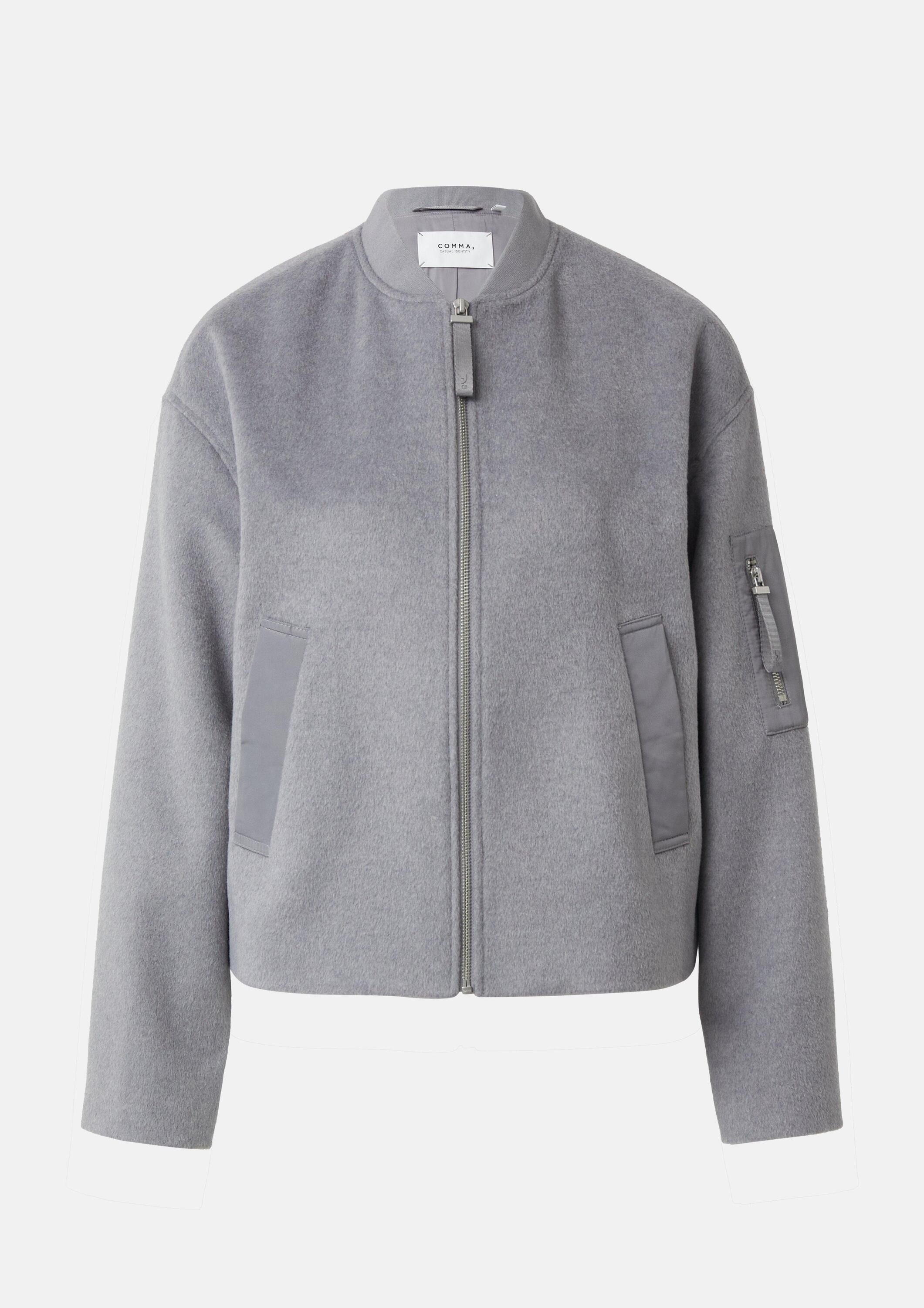 comma Funktionsjacke Outdoor-Jacke Bomberjacke aus Wollmix
