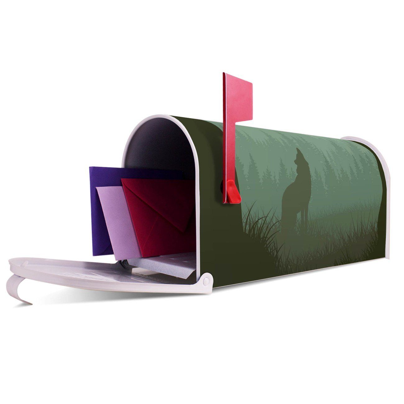 17 22 (Amerikanischer banjado aus Heulender Briefkasten weiß cm USA), Wolf Briefkasten, Amerikanischer Mississippi x 51 Mailbox original x