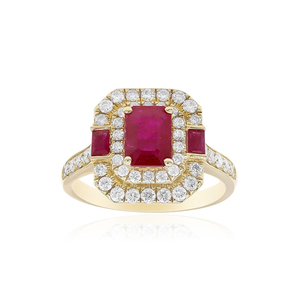 Diamantring Mosambik AAA Rubin Gold Ring Cirari