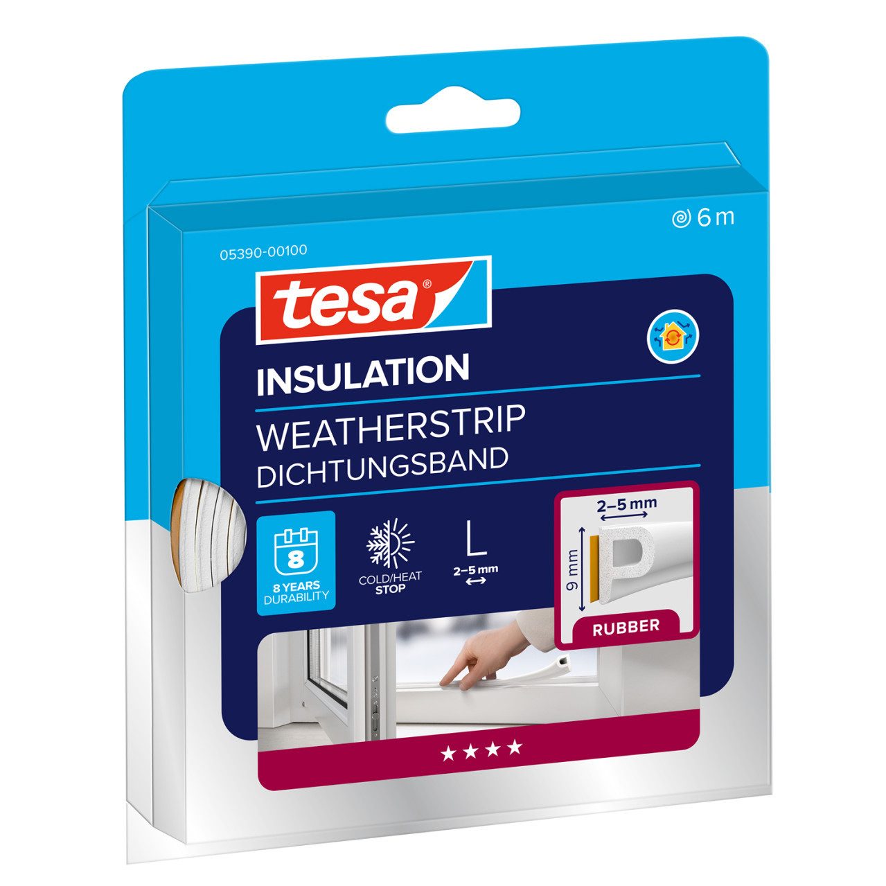 tesa Türbodendichtung tesa Insulation P-Profil Classic 6 m, weiß
