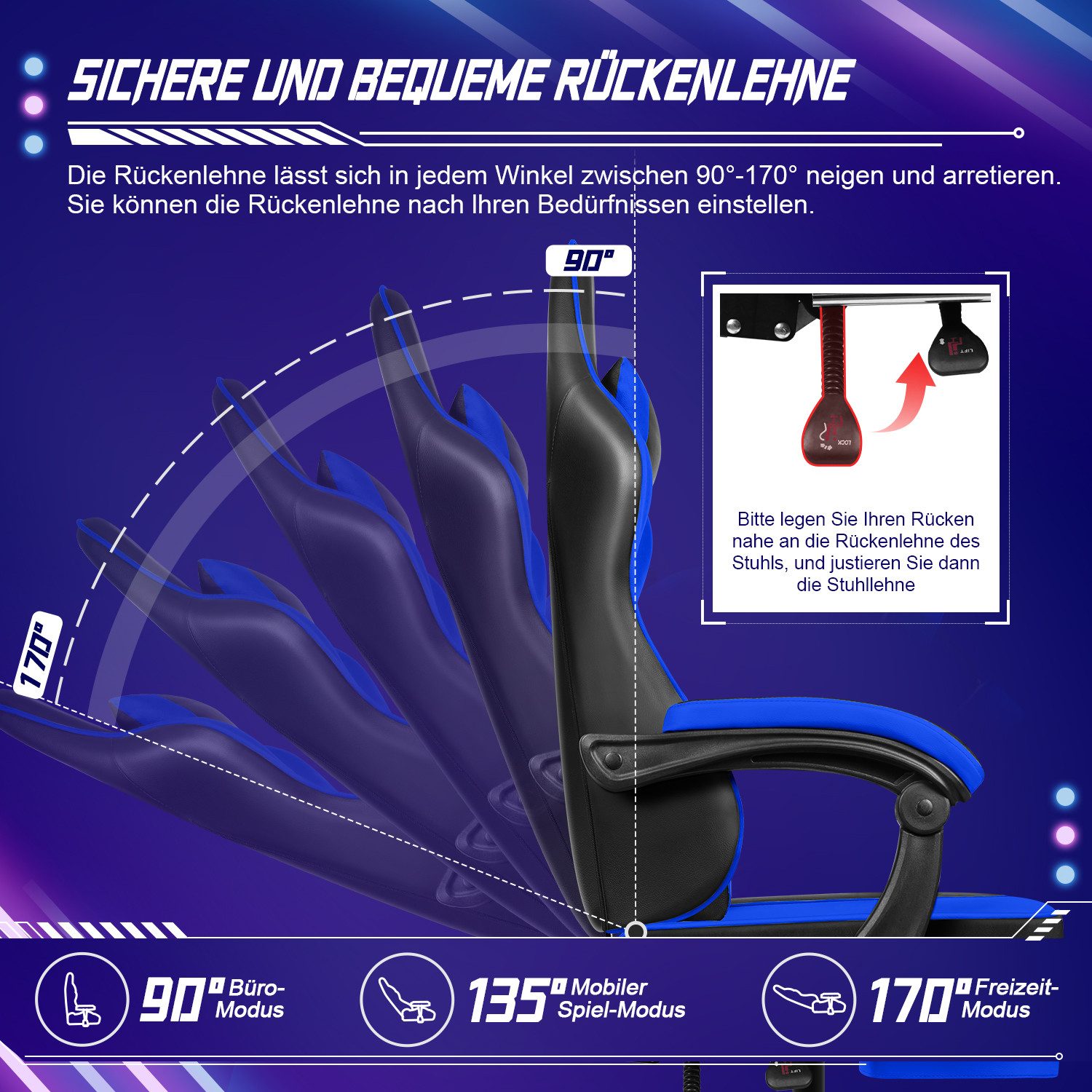 Hiazurm Gaming-Stuhl Gaming Stuhl, Bürostuhl Ergonomisch, günstig online kaufen