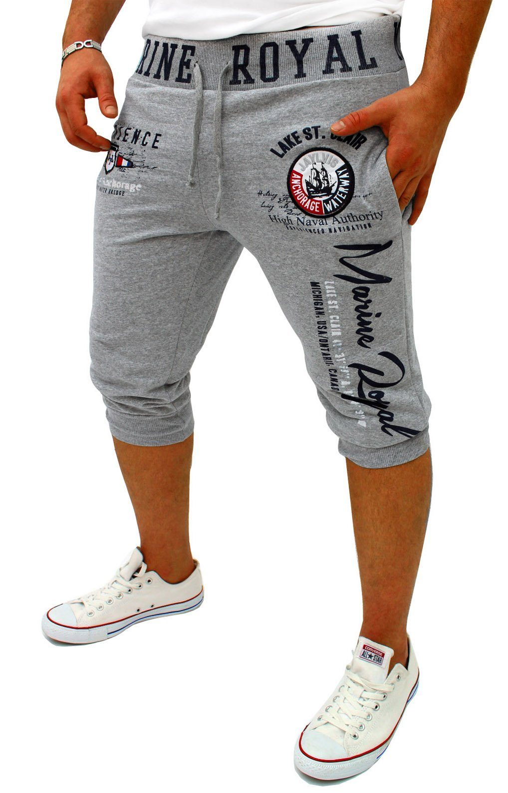 Jaylvis Bermudas Herren Short 3/4 Hose Kurze Jogginghose Sport Marine Royal günstig online kaufen