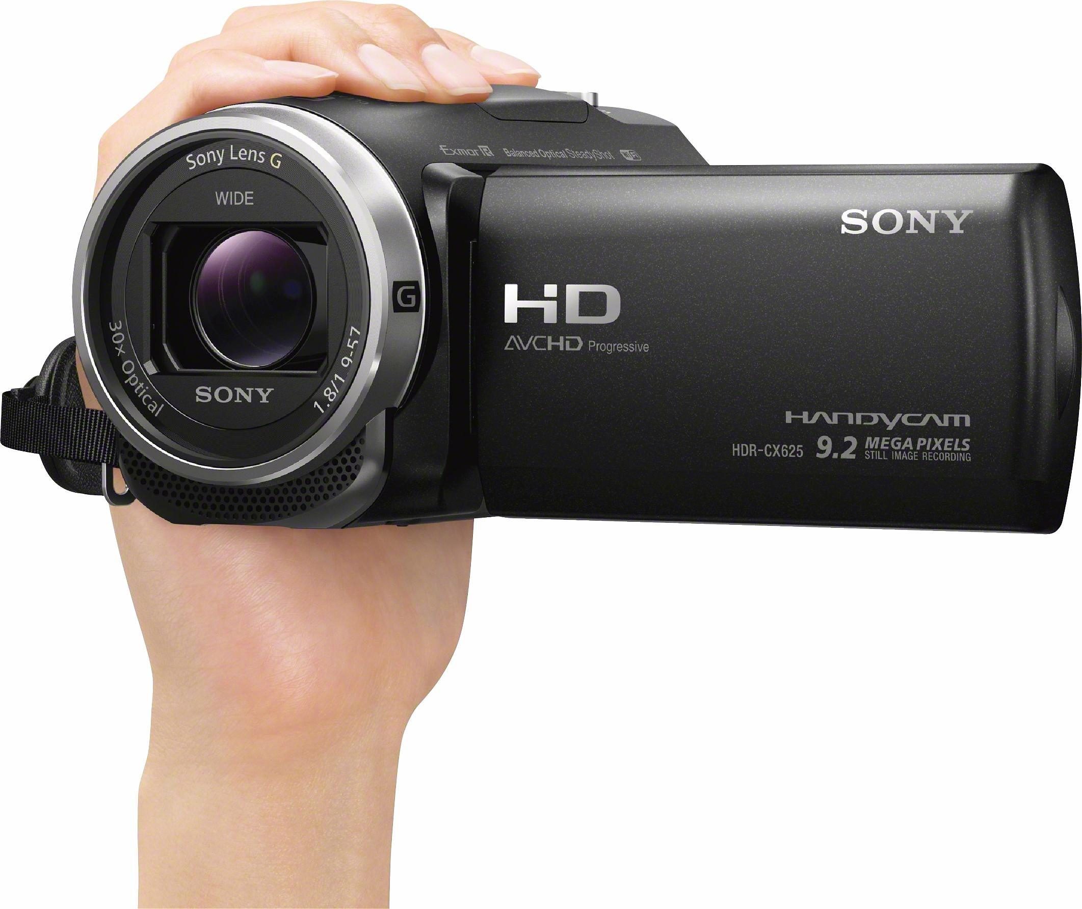 Sony HDR-CX625B Camcorder (Full HD, NFC, WLAN (Wi-Fi), 30x opt. Zoom,  26,8mm Weitwinkel)