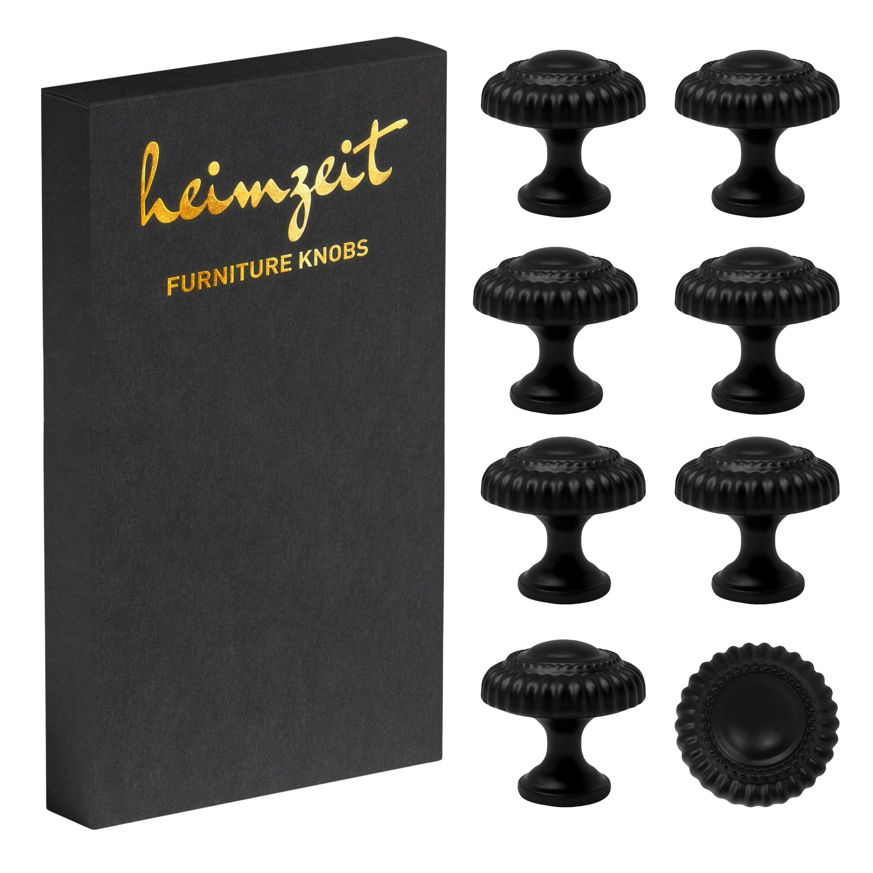 heimzeit Möbelgriff heimzeit Möbelknöpfe Classic - 8 Stück (Set), für Schubladen, Türen und Kommoden, inkl. Schraube