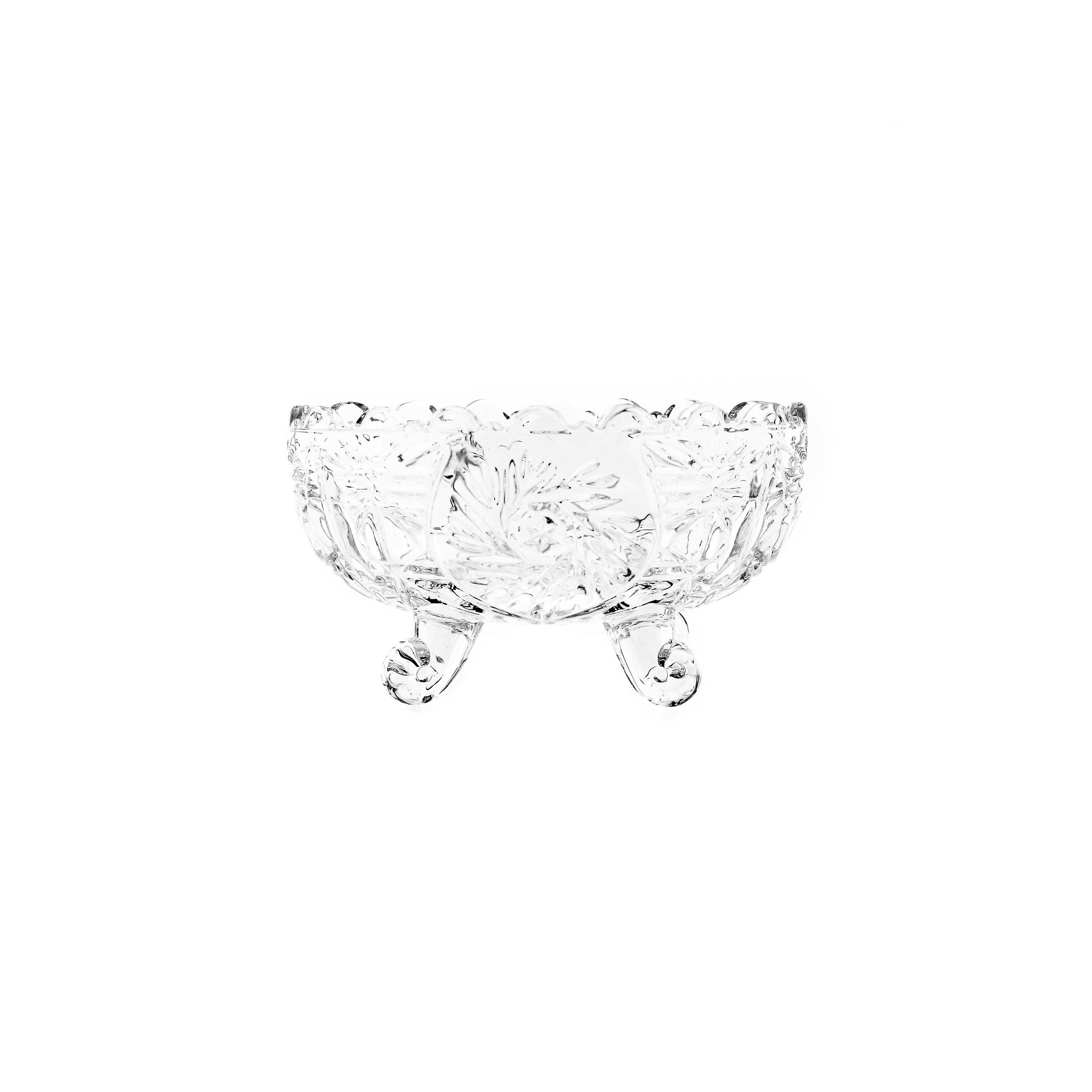 Sunay Servierschale 6 Tlg. Set Servierschale aus Glas Oval mit Muster für Snacks, Bowl, (6-tlg)
