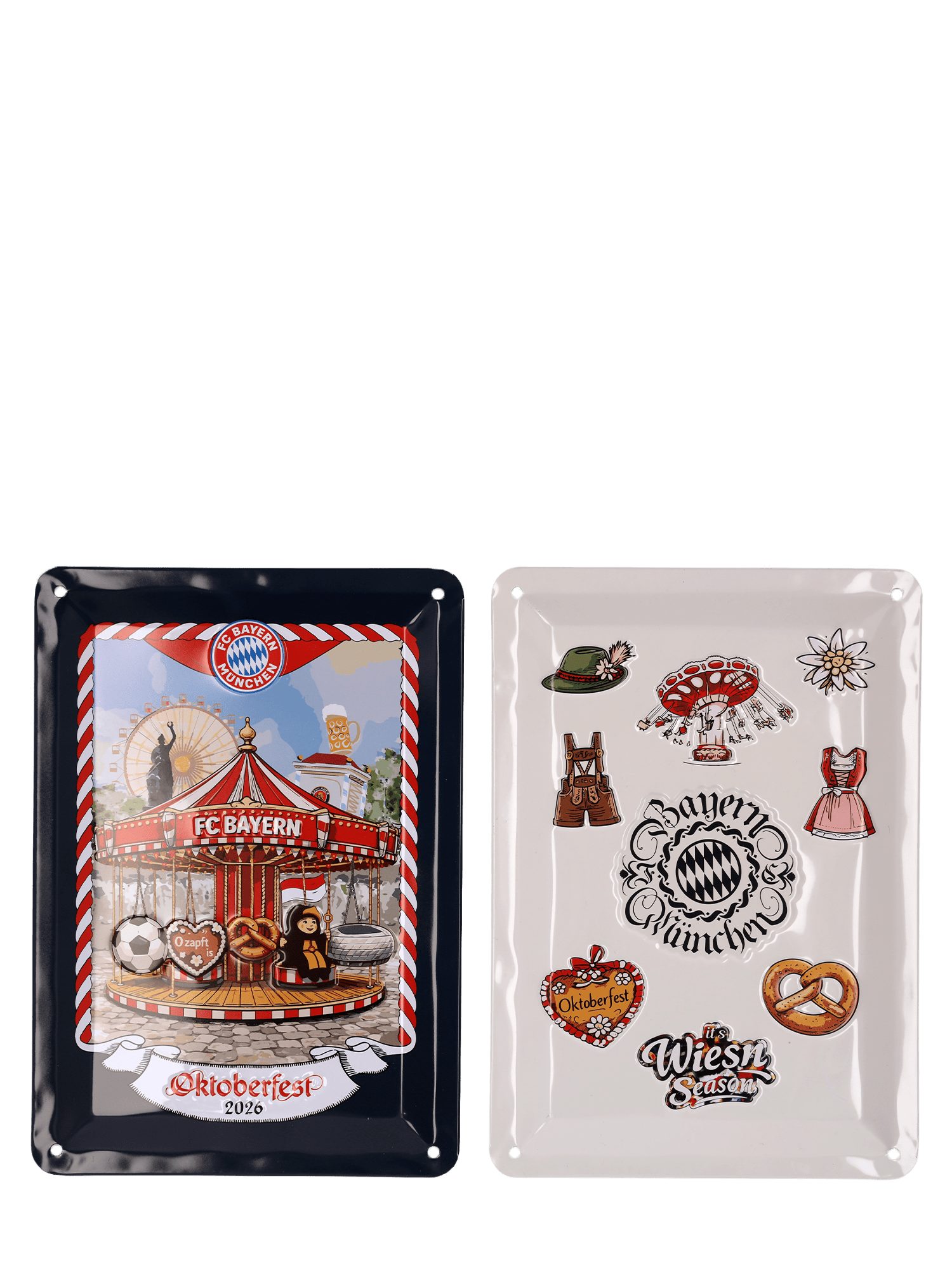 FC Bayern München Metallschild FC Bayern München I Metallschild 2er-Set Oktoberfest™ I Mehrfarbig