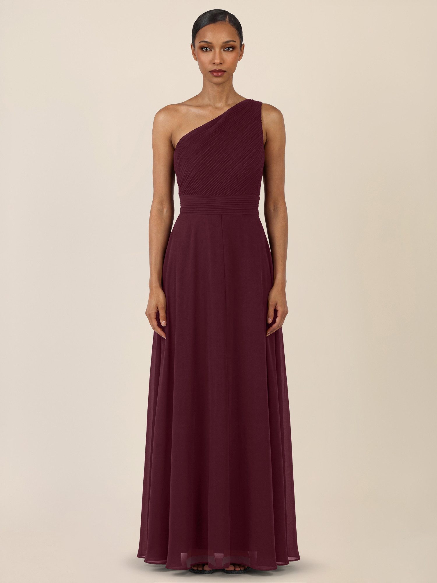 Apart Chiffonkleid mit One-Shoulder-Design