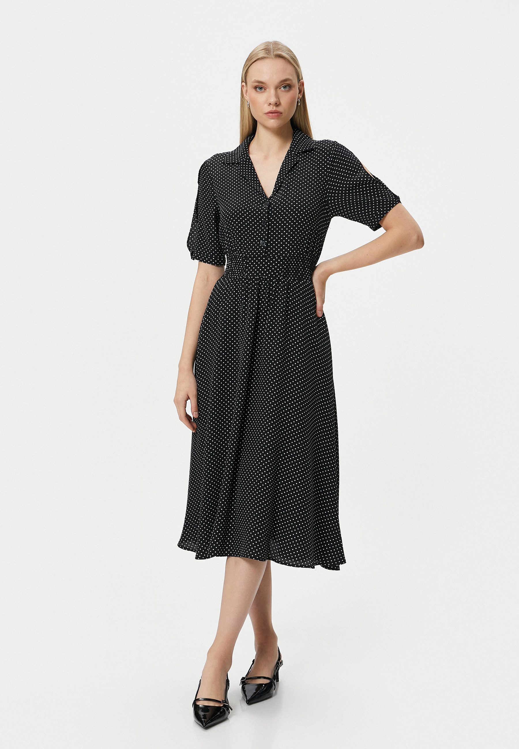 Midikleid Midi Länge Button-Down Kleid