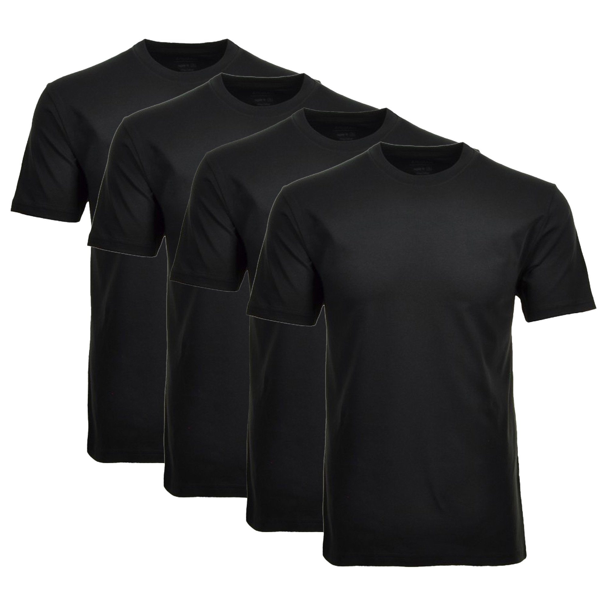 RAGMAN Unterhemd Herren T-Shirt 2er Pack - 1/2 Arm, Unterhemd Schwarz