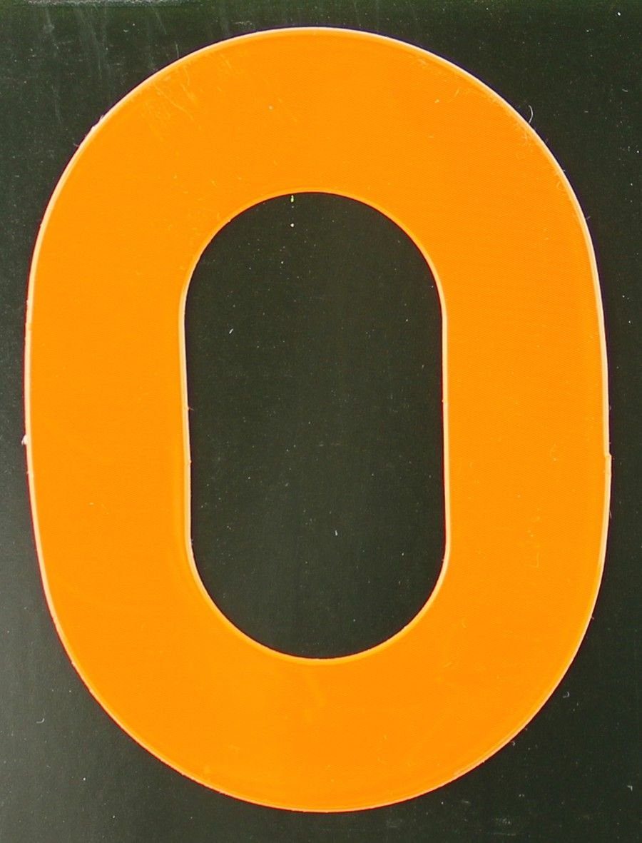 Aco Hausnummer Conacord Reflektierende Klebezahl 0 orange 80 mm 0