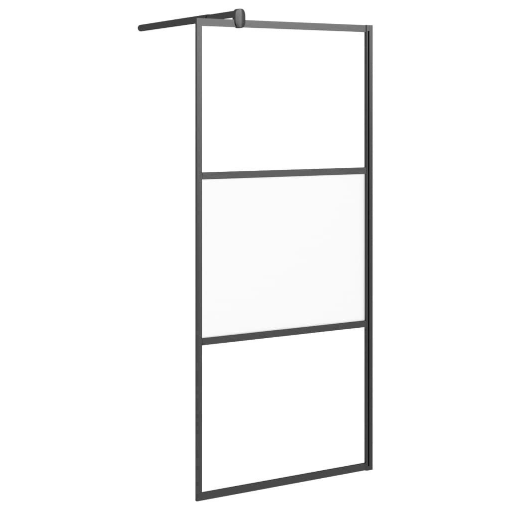 vidaXL Duschwand Duschscreens Schwarz 80 x 195 cm Glas und Aluminium, (1 tlg)