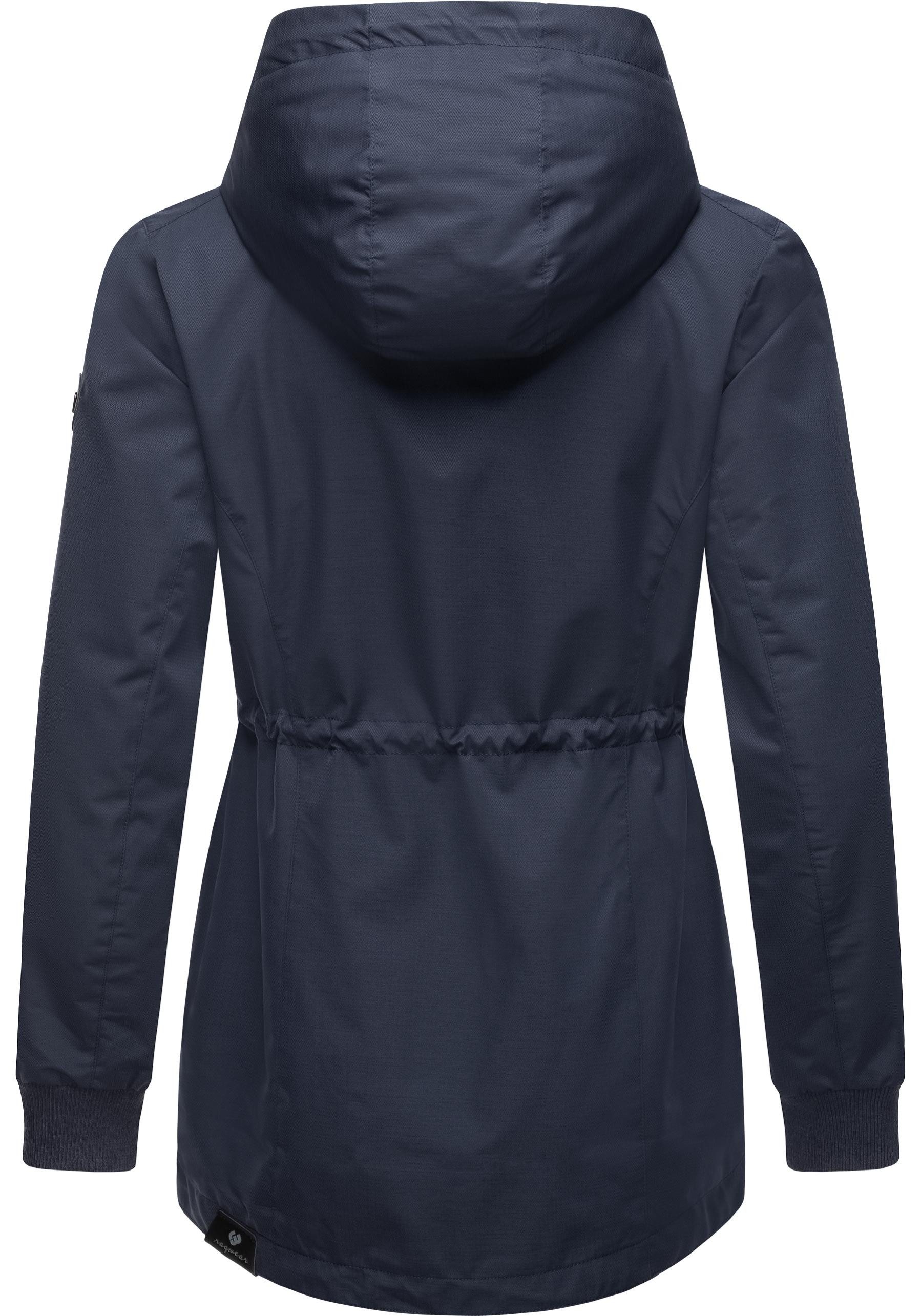 Ragwear Outdoorjacke Dowey Tech stylische wasserdichte Übergangsjacke mit großer Kapuze