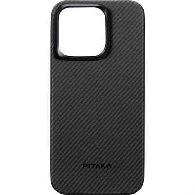 Pitaka Handyhülle Pitaka MagEZ Case 4 600D für iPhone 15 Pro Max - Schwarz/Grau Twill