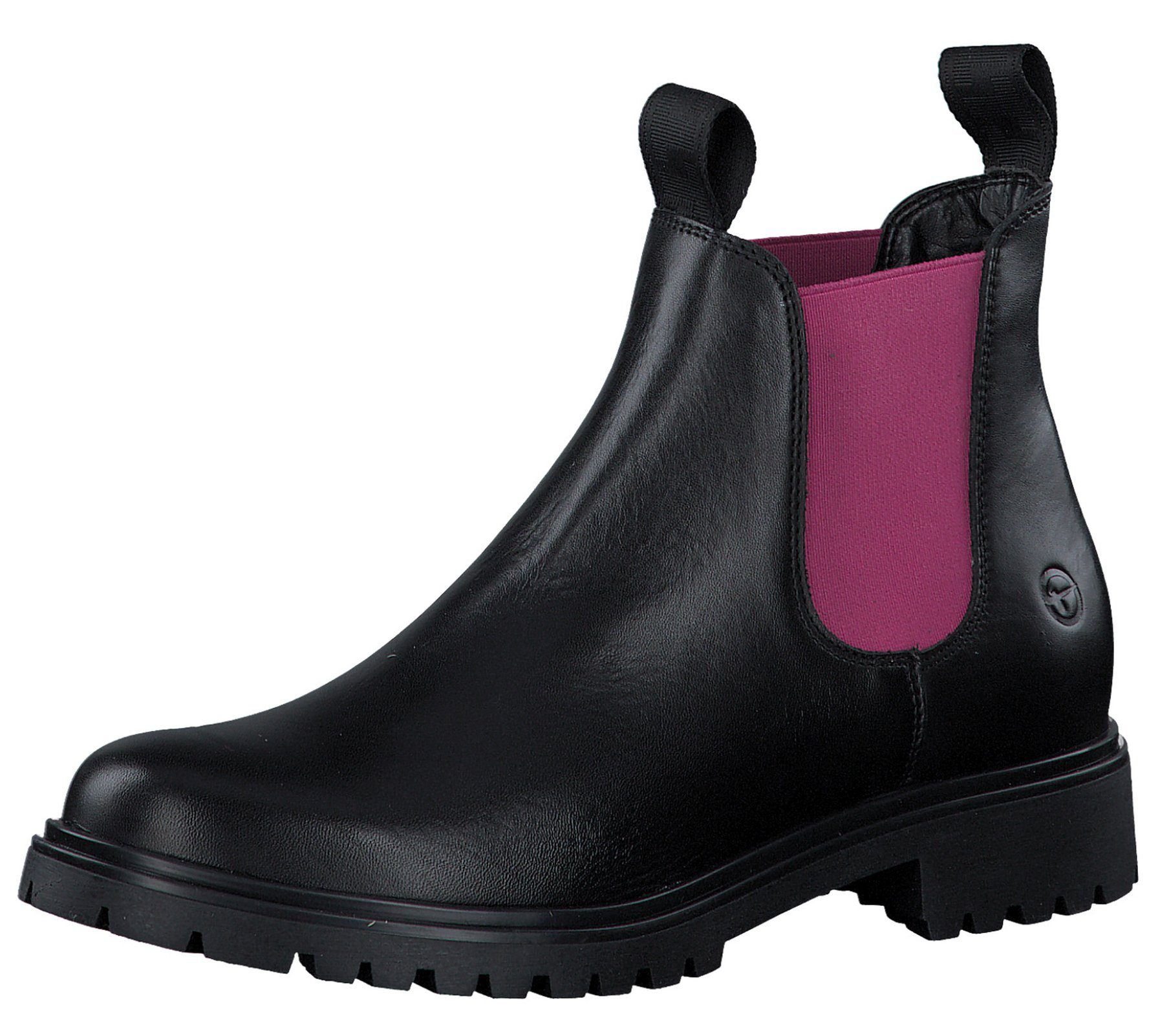 Tamaris 1-25070-41 052 Blk. Lea./Fuxia Stiefelette