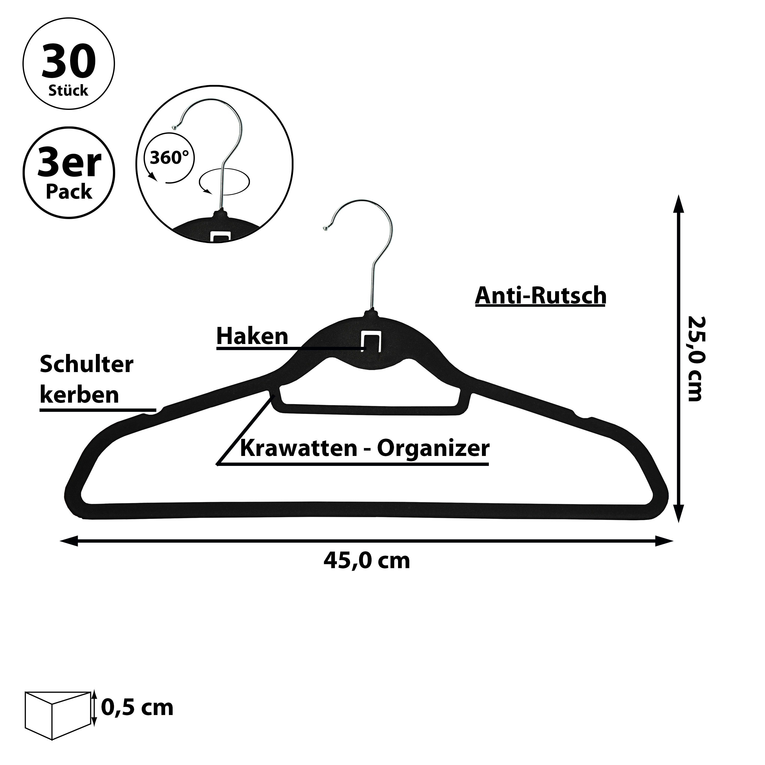 CEPEWA Kleiderbügel Kleiderbügel Anti-Rutsch 30er Set günstig online kaufen
