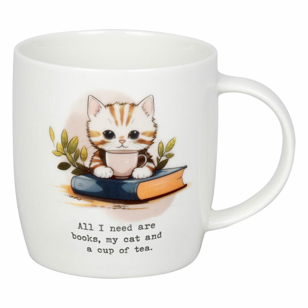 Könitz Becher Books, Cat & Tea, 400 ml, New Bone China