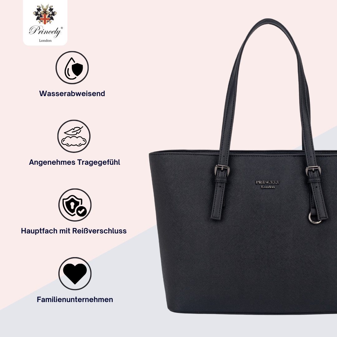 Princely London Shopper Beverly Medium - Geräumiger Shopper mit Reißverschluss