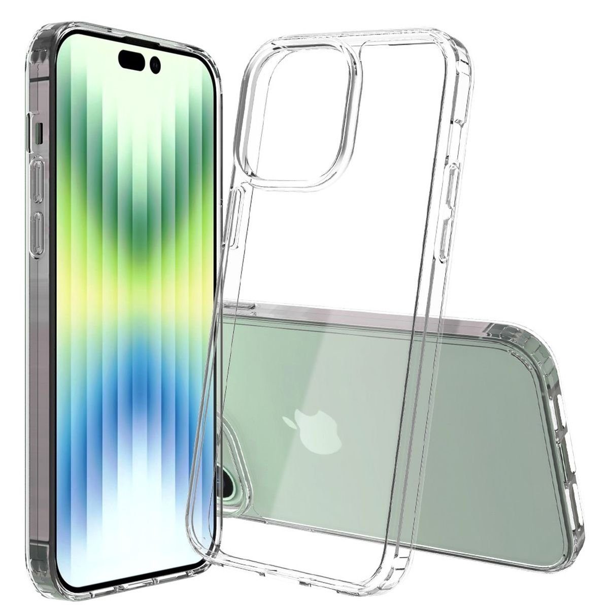 CoverKingz Handyhülle Hülle für Apple iPhone 14 Pro Max Handy Case Hybrid Silikon Bumper 17,00 cm (6,7 Zoll), Handyhülle Schutzhülle Transparent Hybrid Silikonhülle Bumper