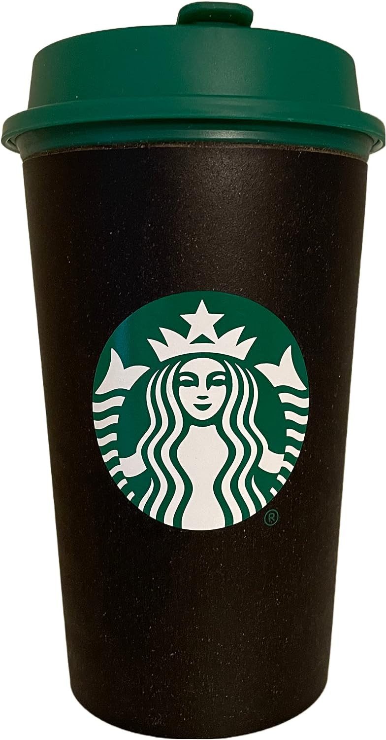 Starbucks Frühstücks-Geschirrset STARBUCKS 12oz Black Recycled Coffee Mug 355ml