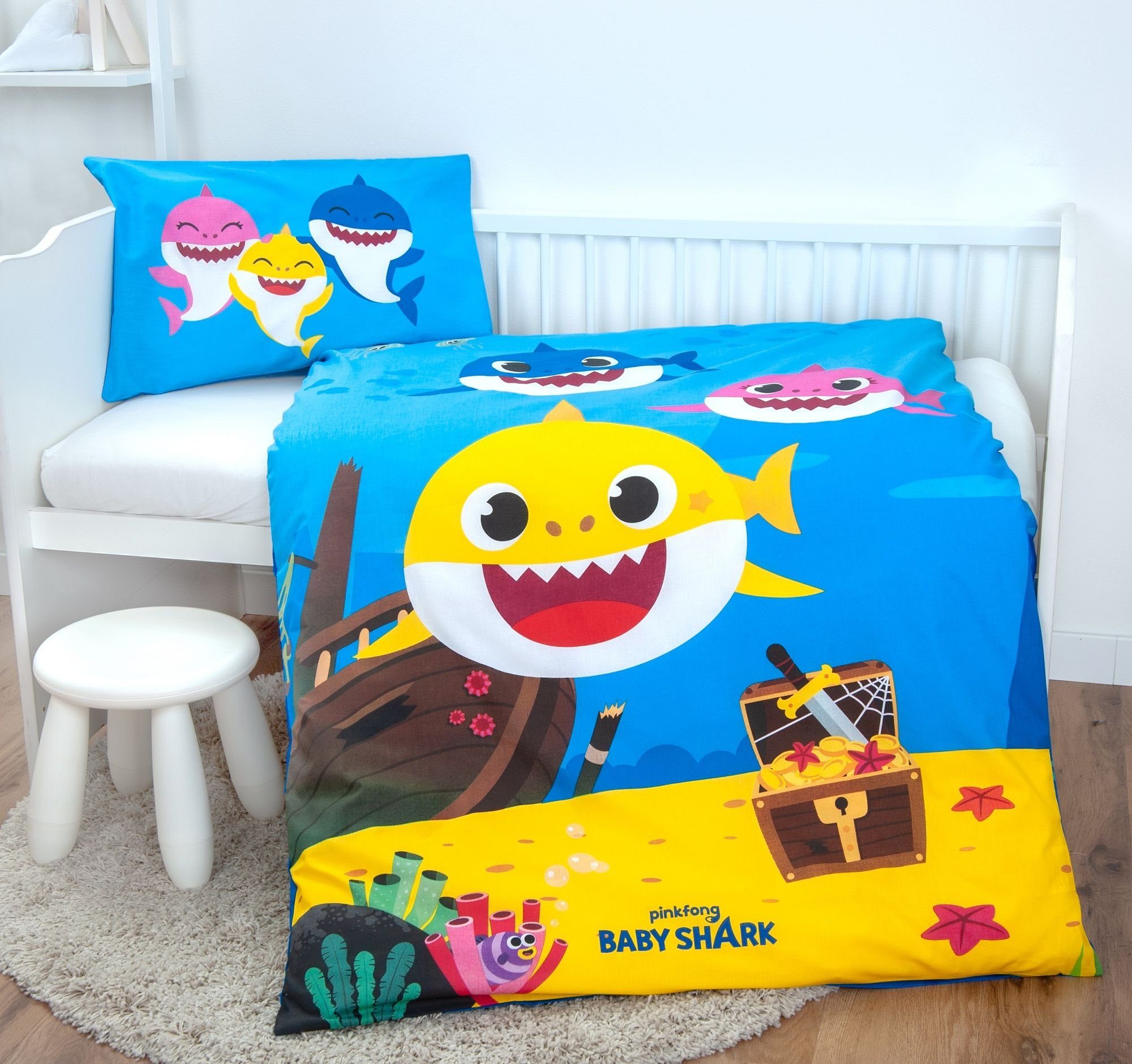 Herding Babybettwäsche Baby Shark Baby Bettwäsche günstig online kaufen