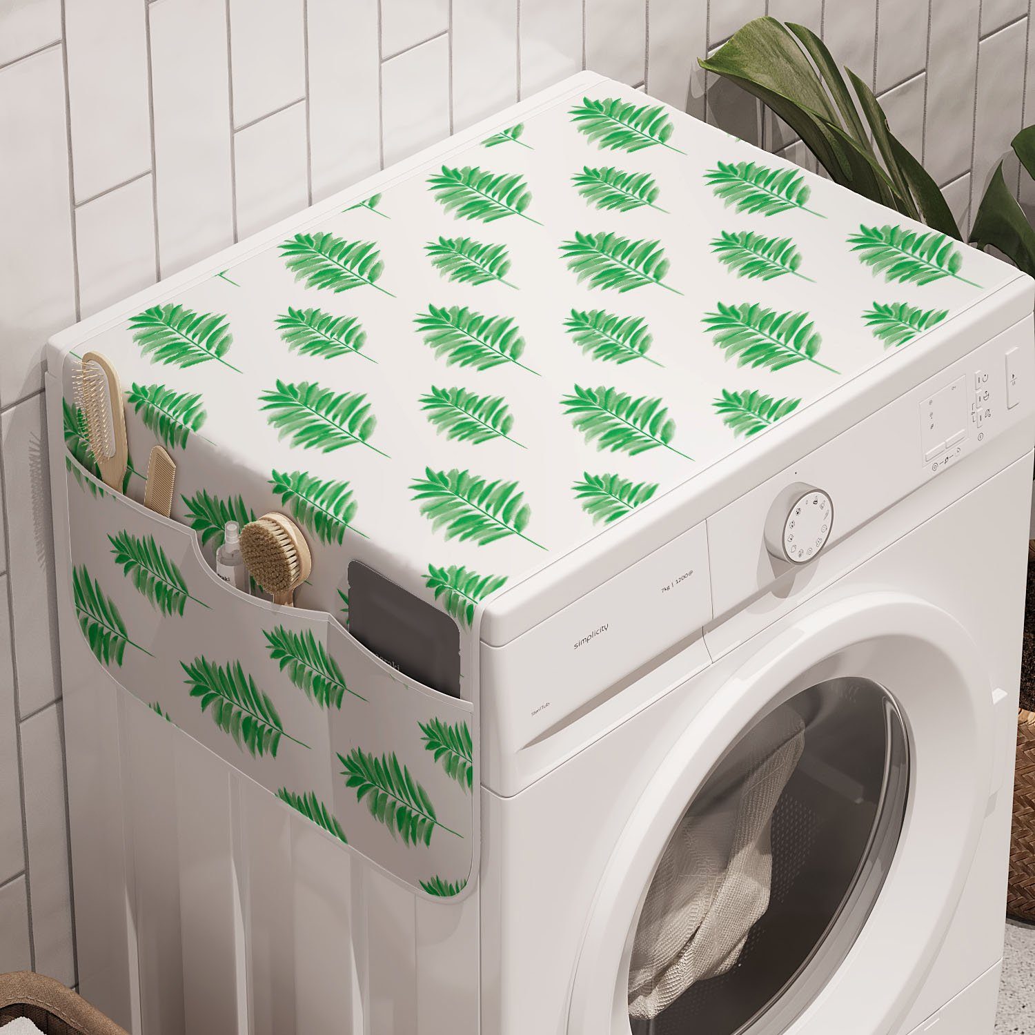 Abakuhaus für Waschmaschine Blätter Badorganizer Anti-Rutsch-Stoffabdeckung Blätter Trockner, und Repetitive Palme