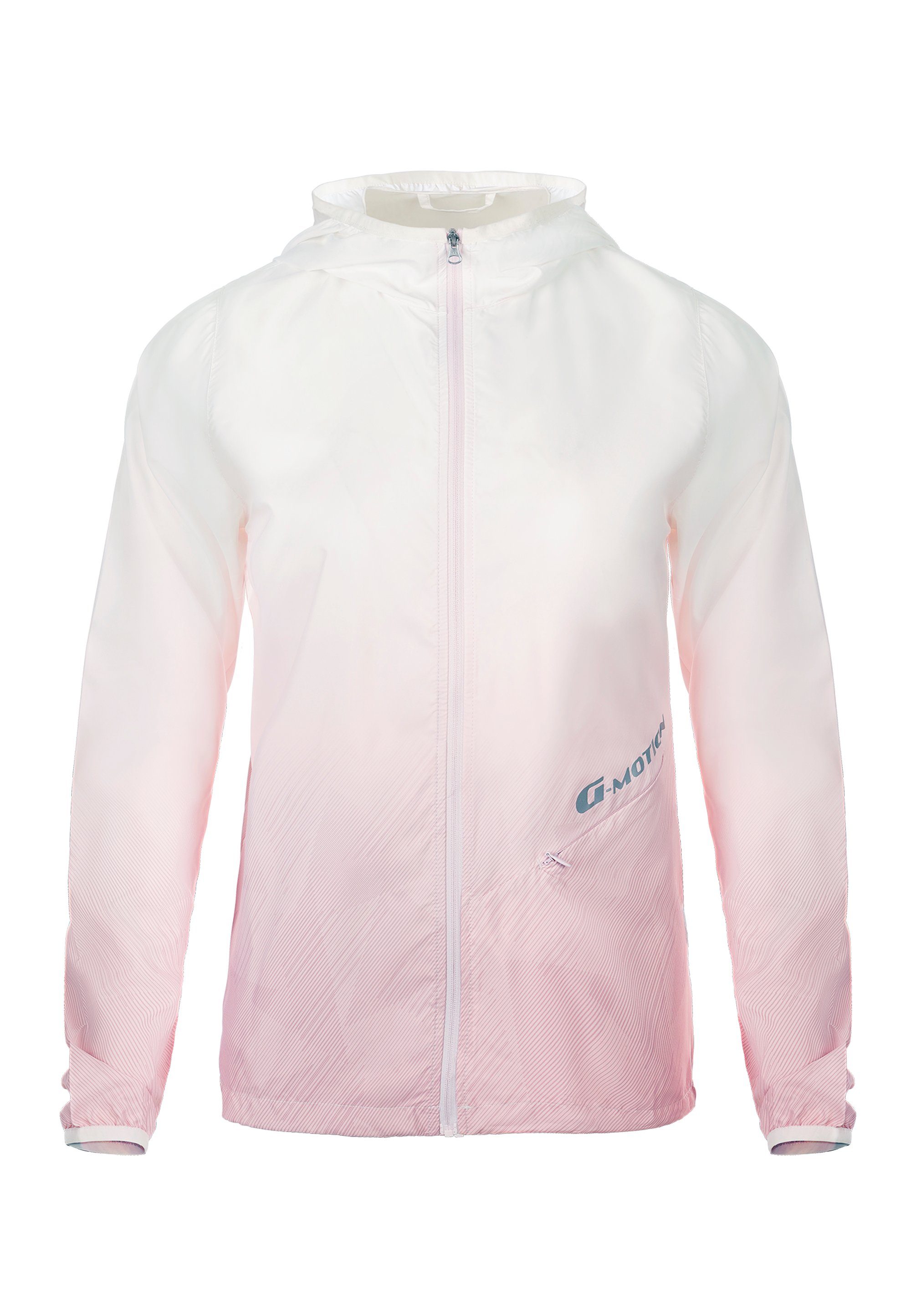 GIORDANO Outdoorjacke G Motion mi UV-Schutzfaktor 50+ pink-weiß