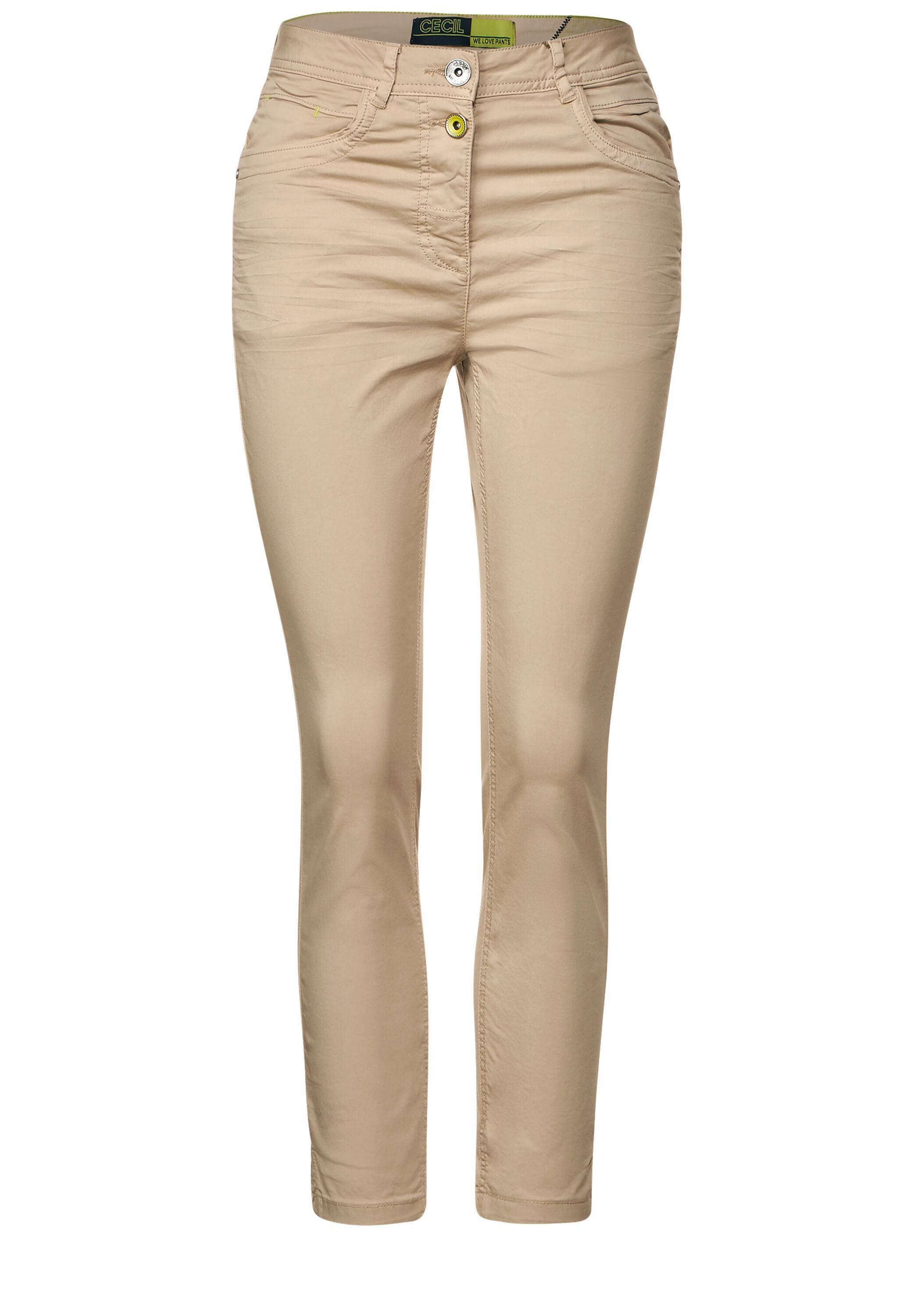 Stoffhose authentic in beige Cecil Unifarbe