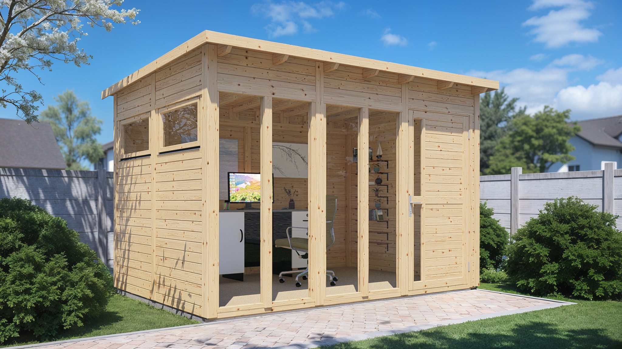 KONIFERA Gartenhaus Pentus 3 Office Lounge, BxT: 582x266 cm