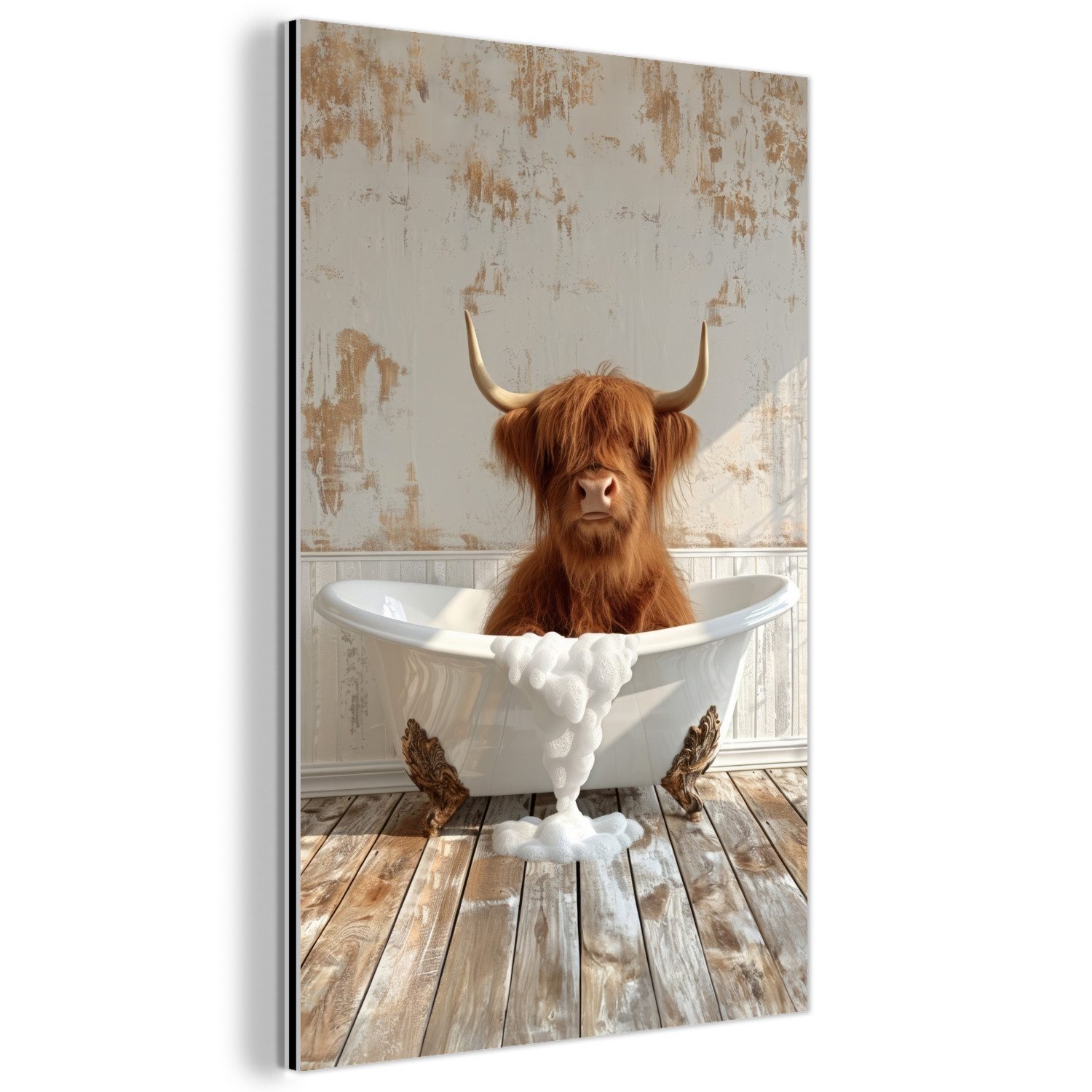MuchoWow Metallbild Schottischer Highlander - Badewanne günstig online kaufen