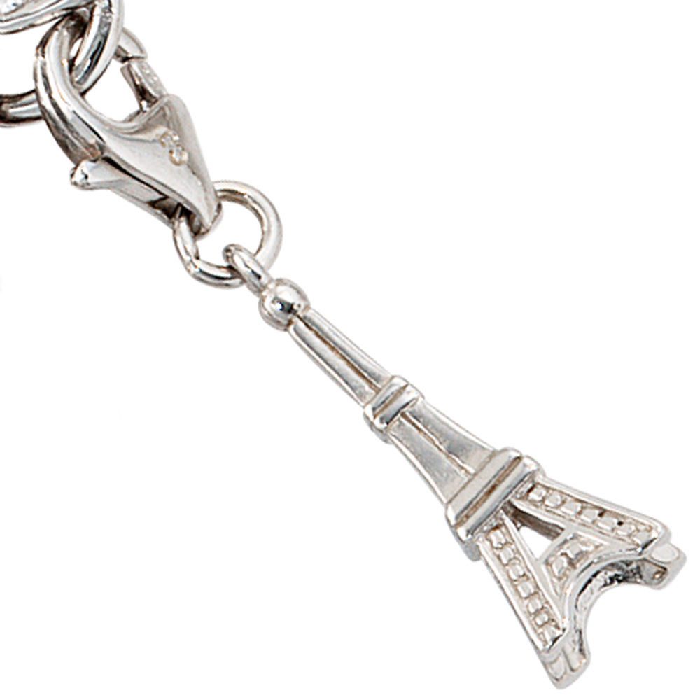 Kettenanhänger Charm Eiffelturm, 925 Silber