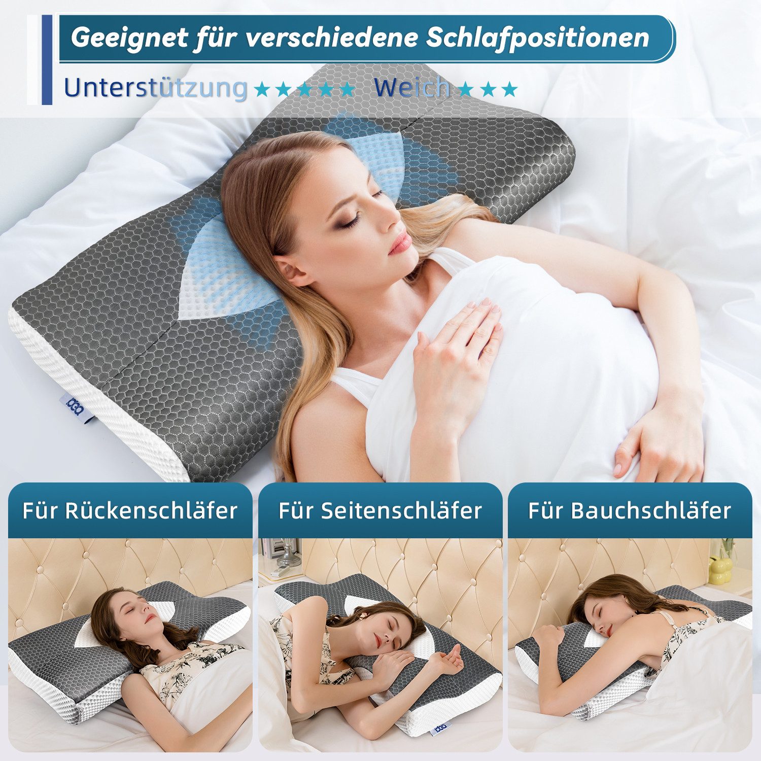Esun Nackenstützkissen Memory Foam Kissen, Ergonomisches günstig online kaufen