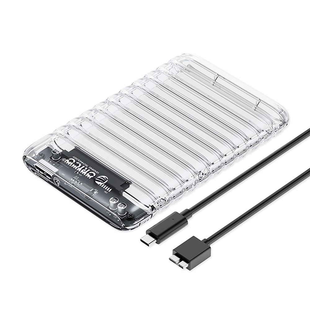 ORICO Festplatten-Gehäuse Laufwerksgehäuse Speichergehäuse Datenträgeradapter, (Spar-Set, 1 St., 12,6 x 8,1 x 1,5 cm klar), USB 3.0, 5 Gbit/s, bis 6 TB, transparent, Stoßschutz