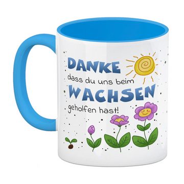 speecheese Tasse Danke Kaffeebecher Hellblau für Erzieherinnen und Kindergärtnerinnen