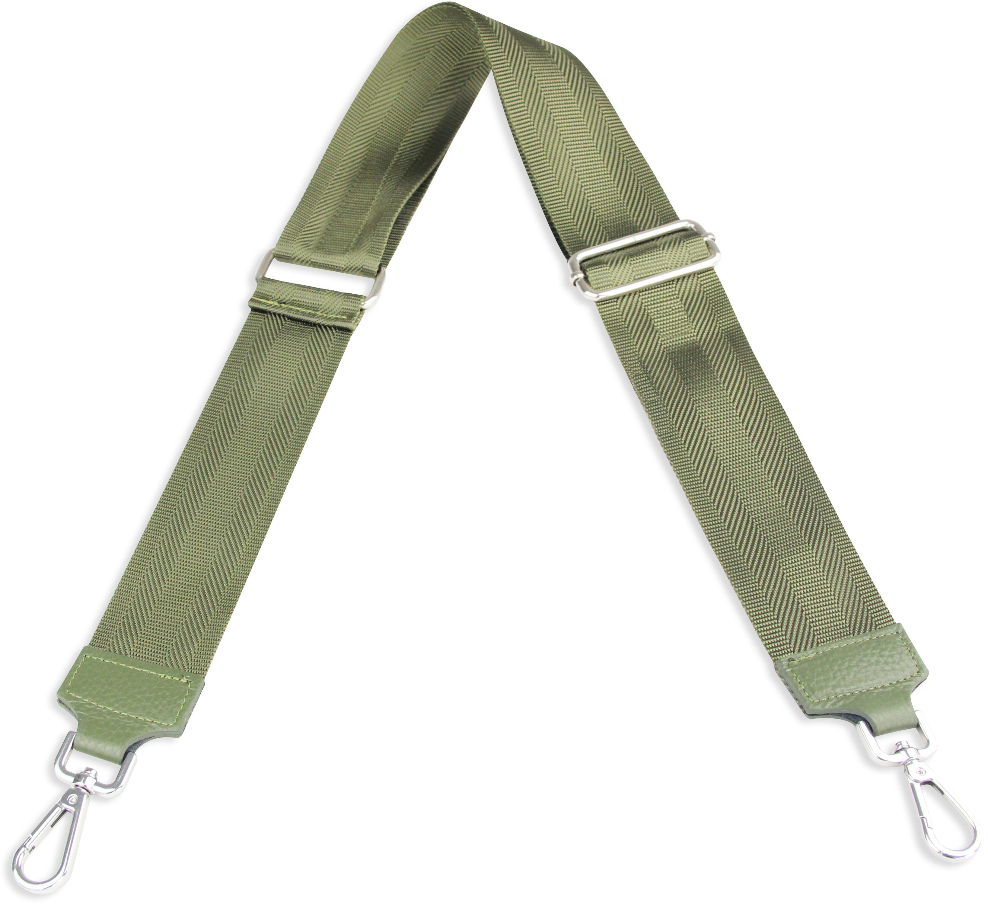 Frentree Schulterriemen MADE Taschen, ITALY, IN verstellbarer 5cm Muster: Grün für Schultergurt Gurt, breiter Einfarbig
