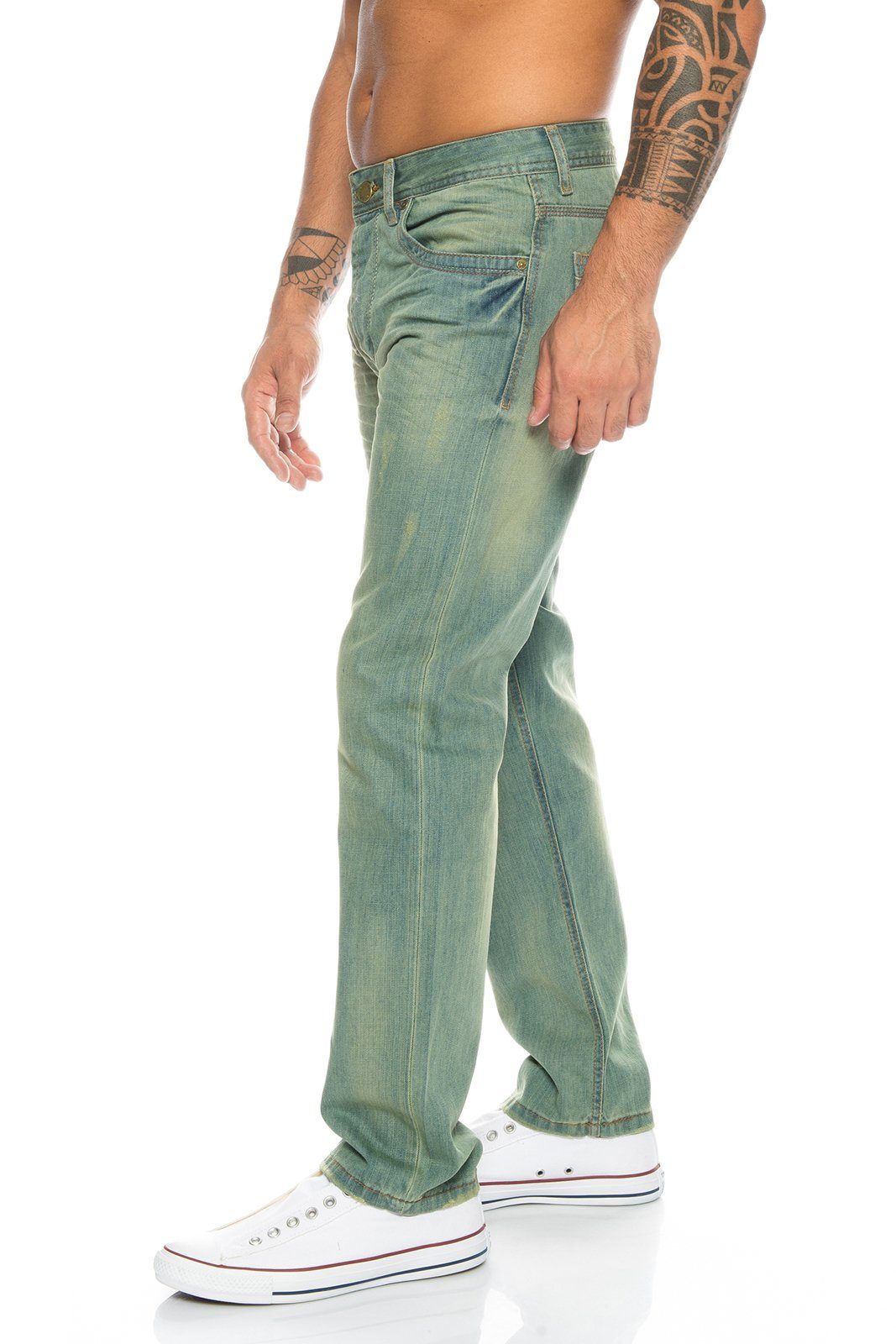 Rock Creek Straight-Jeans Herren Jeans Stonewashed günstig online kaufen