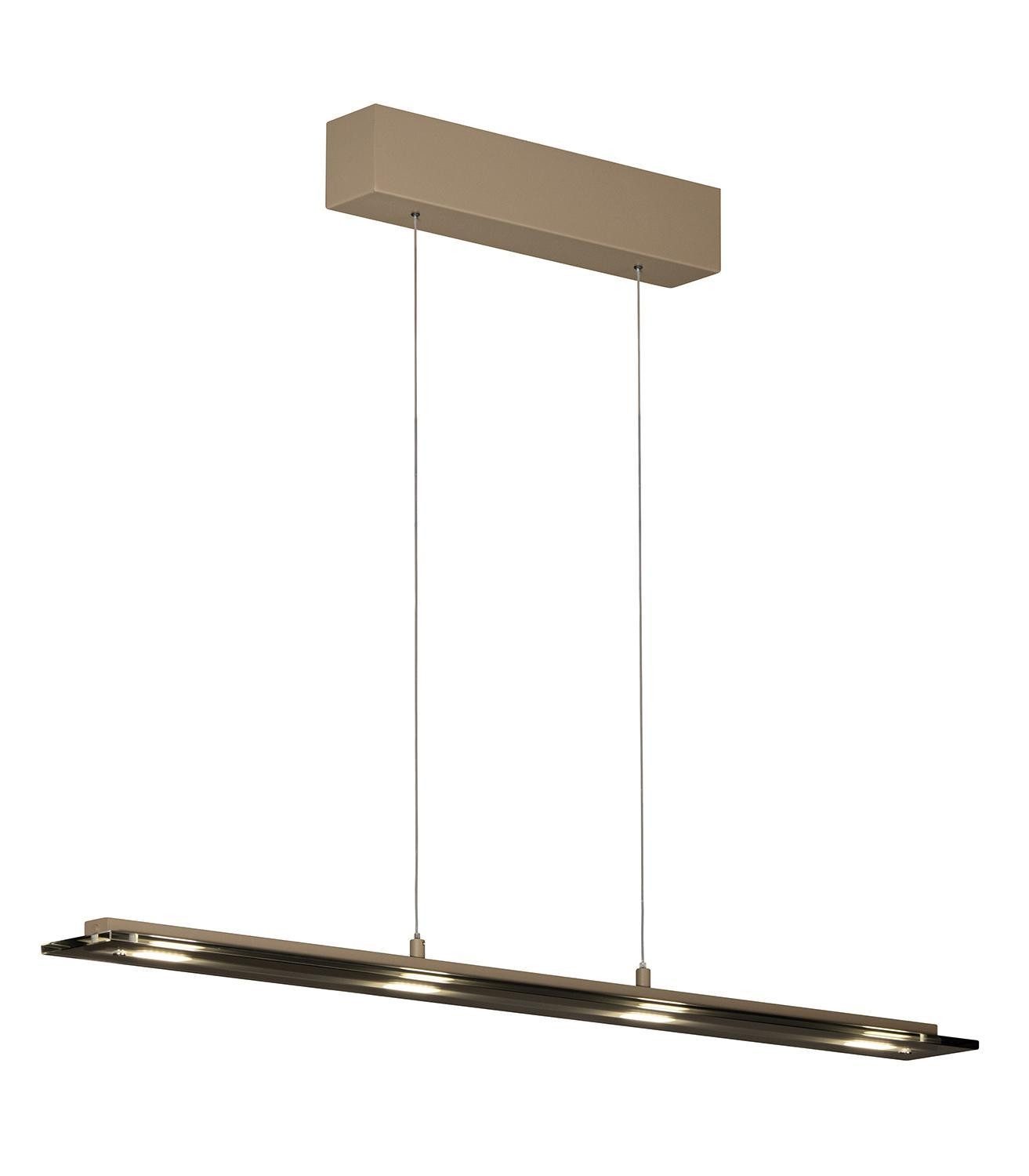 FISCHER & HONSEL LED Pendelleuchte TORVI, Greige, Rauchfarben, Glas, Metall, Anpassung der Farbtemperatur, Dimmfunktion, LED fest integriert, Extra-Warmweiß, Neutralweiß, Höhenverstellbar, B 88 x H 180 x T 9 cm