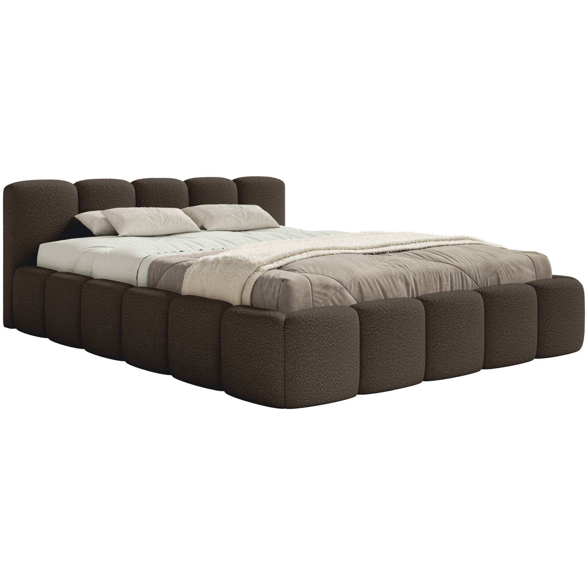 Selsey Polsterbett CLOUDY LOW, Bouclé, Chenille oder Velours, mit/ohne Bettkasten, 140–200 cm