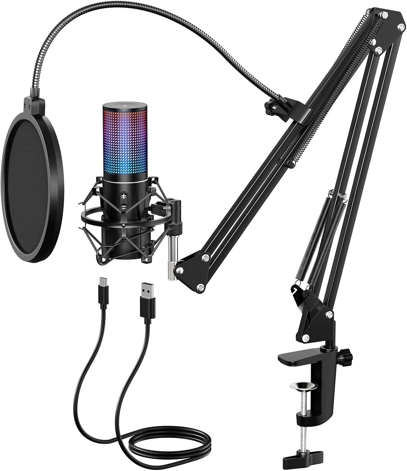 TONOR Streaming-Mikrofon Q9S RGB USB Mikrofon Gaming Streaming Podcast PC PS5 Kondensator