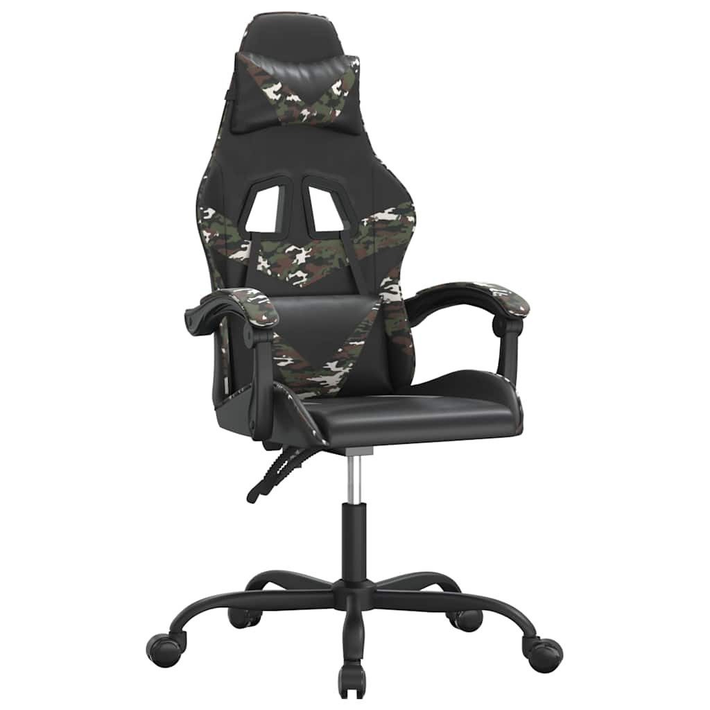vidaXL Gaming-Stuhl Gaming-Stuhl Schwarz und Tarnfarben Kunstleder (1 St)